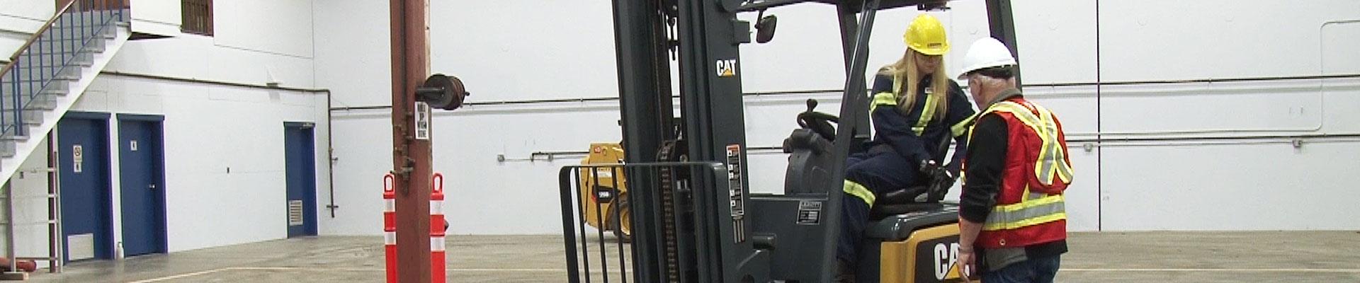 Operator training on a forklift