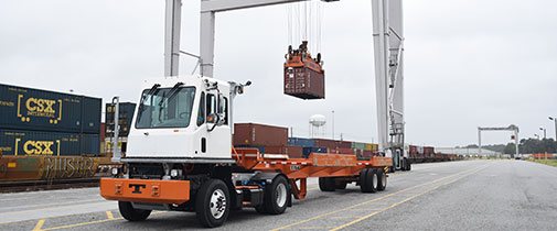 Tico terminal tractor working at a port