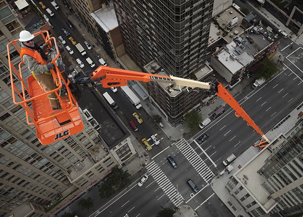 JLG Ultra boom lift being used on a construction site