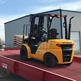 Forklift working outside after being inspected