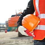 Worker wearing personal protective equipment