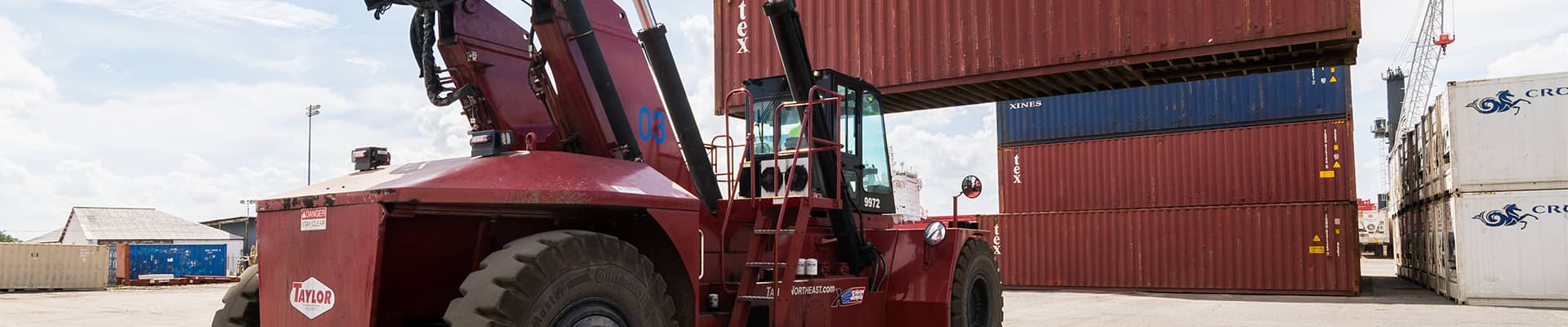 Konecranes reach truck moving containers in a port