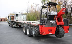 Manitou truck mounted forklift on the back of a truck