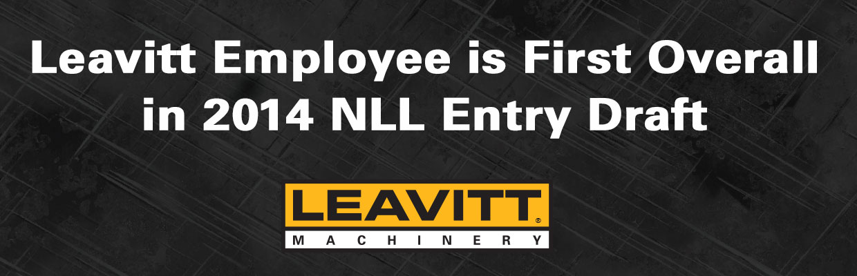 Leavitt Machinery logo with text Leavitt Employee is First Overall in 2014 NLL Entry Draft