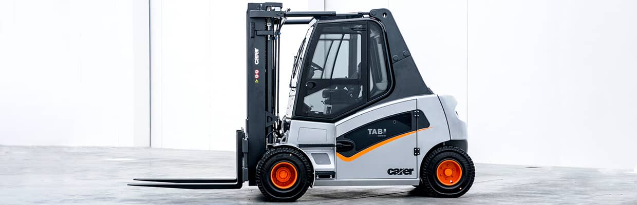 Carer A70X Electric Forklift in a showroom