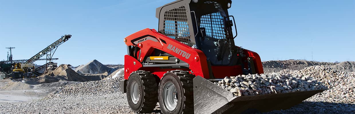 Manitou skid steer working on a construction site