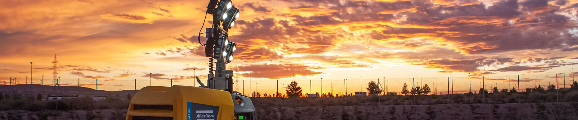 Atlas Copco light tower used for construction