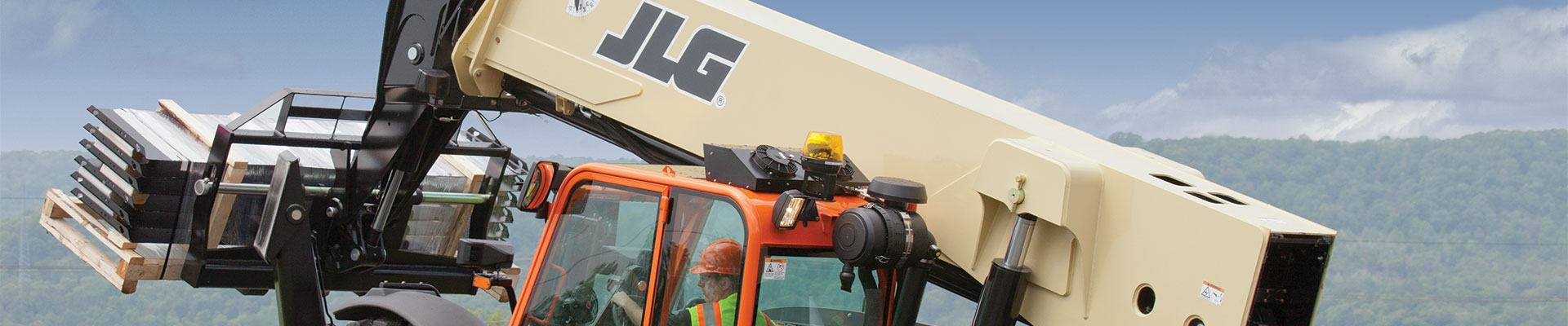 Close up of a JLG telehandler's arm