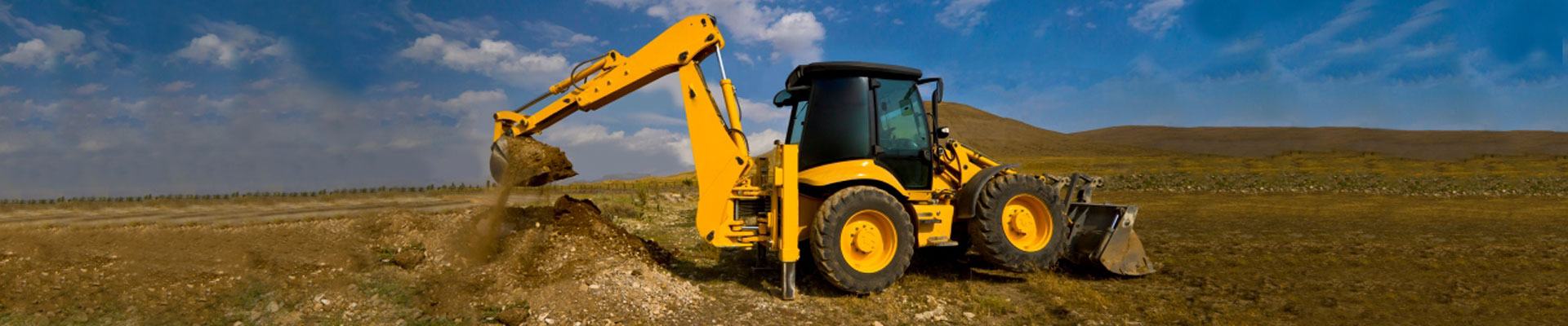 Operator training for a backhoe working in a field