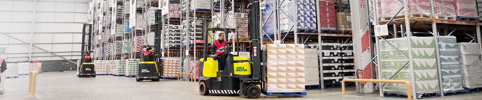 Warehouse workers that were trained to operate narrow aisle forklifts