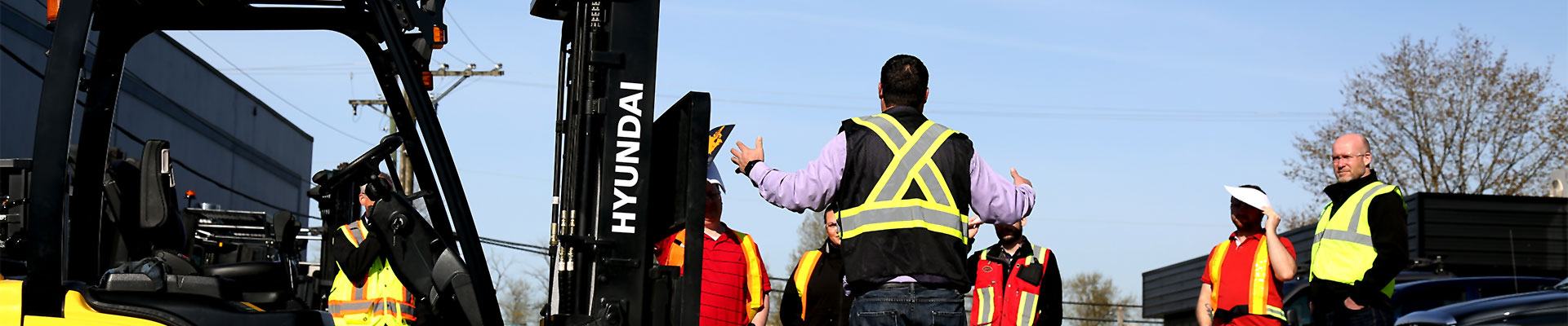 Operators at a safety training course