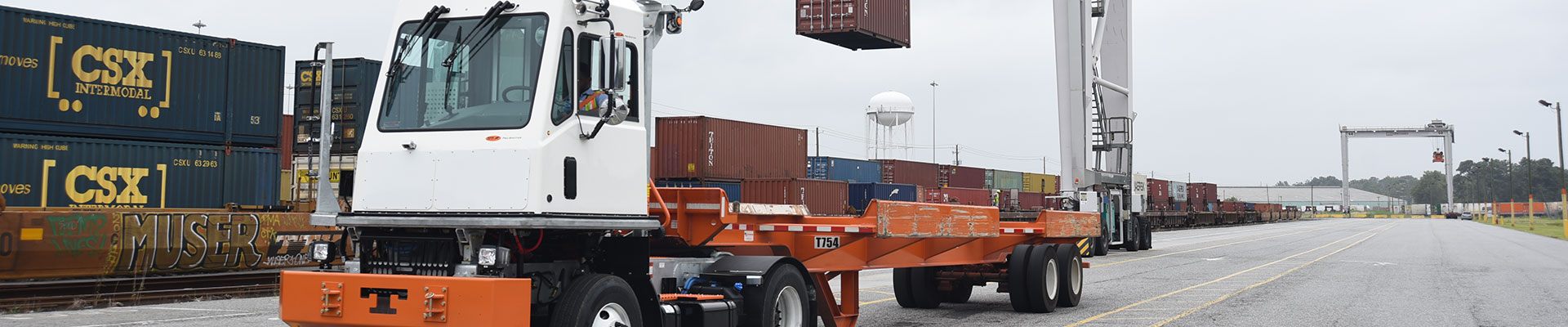Terminal tractor with new parts working in ports