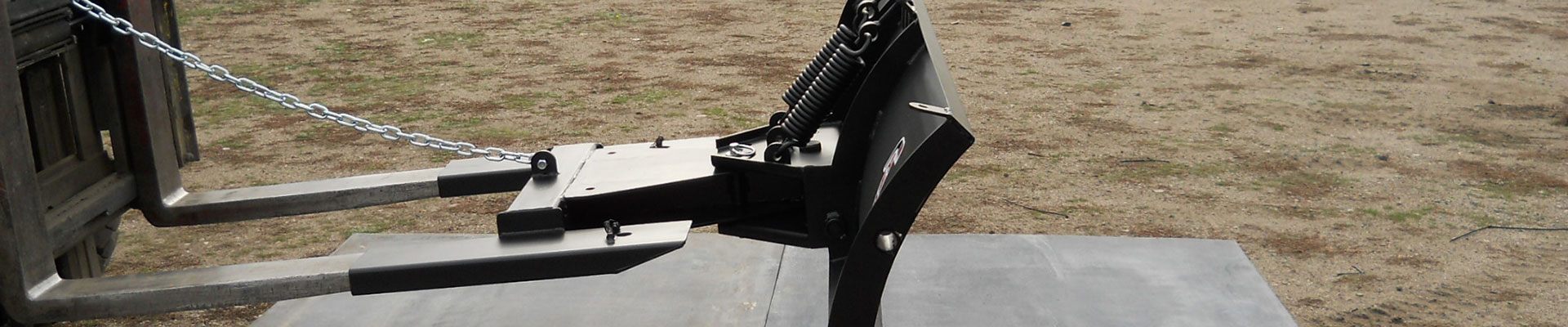 Snow plow attachment on a forklift