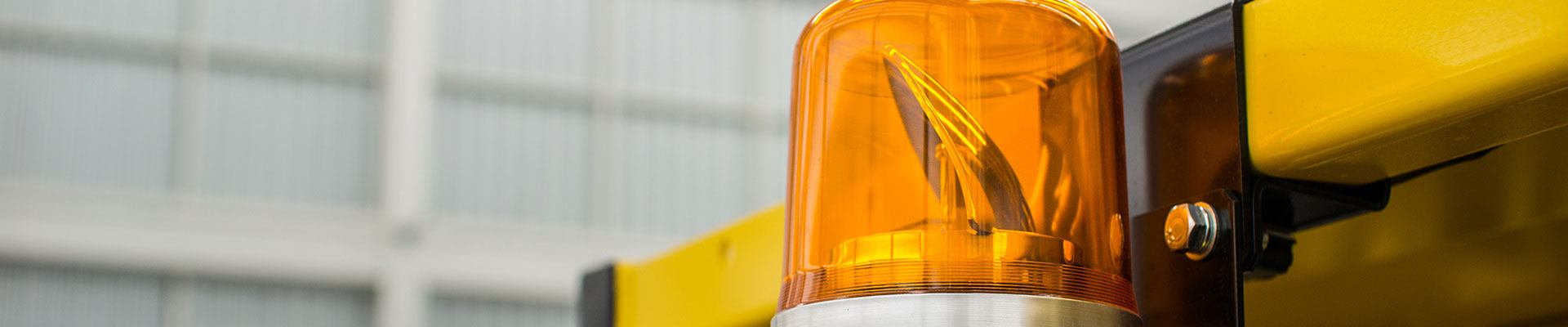 Safety light attached to a forklift