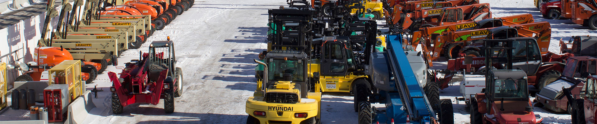 Rental equipment sitting in a yard