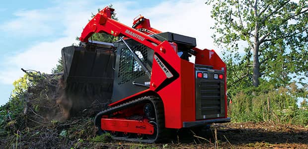 Rental of a skid steer hauling dirt