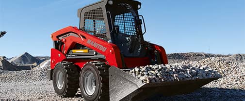 Skid steer working at a construction site