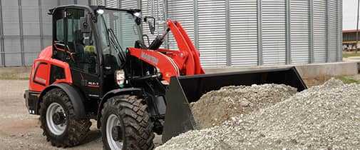 Wheel loader working at a construction site