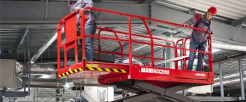 JLG scissor lifts working at a construction site