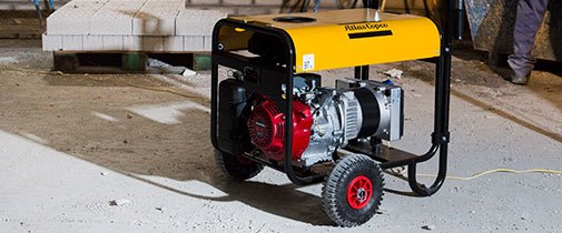 Atlas Copco generator used to build a barn for farming