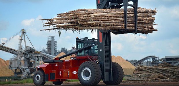 Taylor equipment being used to haul logs for the forestry industry