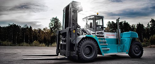 Konecranes mining forklift sitting in a yard