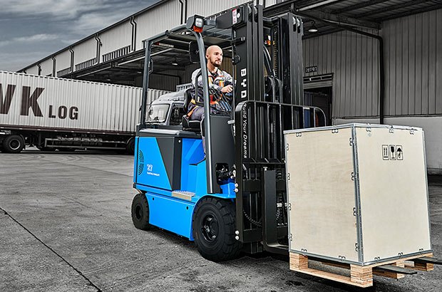 Rear of a BYD electric forklift