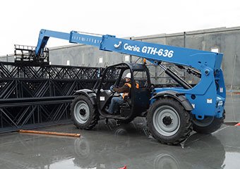 Genie telehandler being used on a construction site