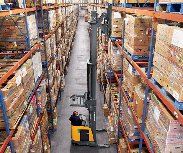 Jungheinrich forklift working in a warehouse