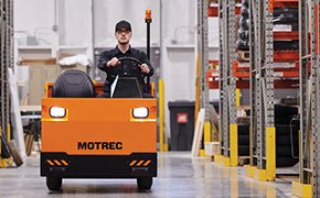 Motrec burden carrier being used in a warehouse