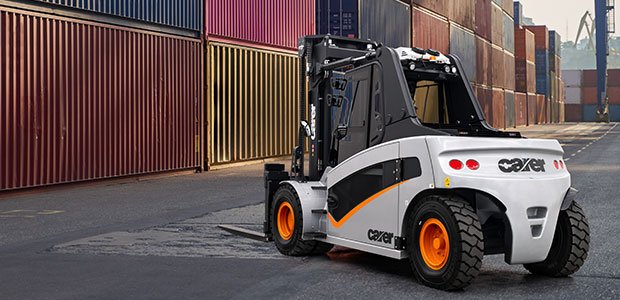 Carer forklift used in a port