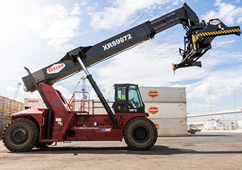 Taylor reach stacker used at a port