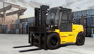 New Hyundai forklift in a yard