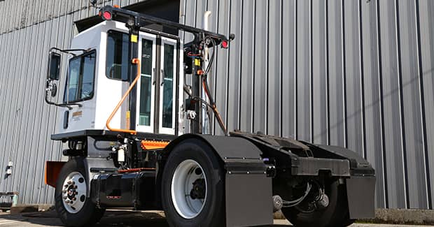 Terminal tractor with replaced parts working