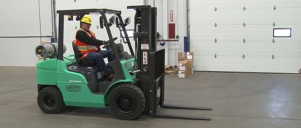 Training on a Mitsubishi forklift