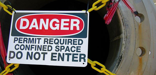 Do not enter confined space sign