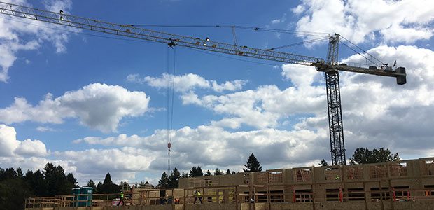 Crane working in a constructions site for training purposes