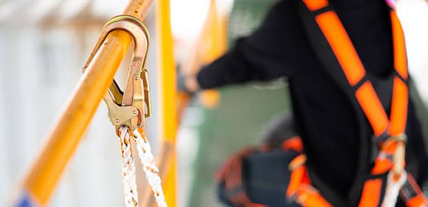 Man practicing fall protection