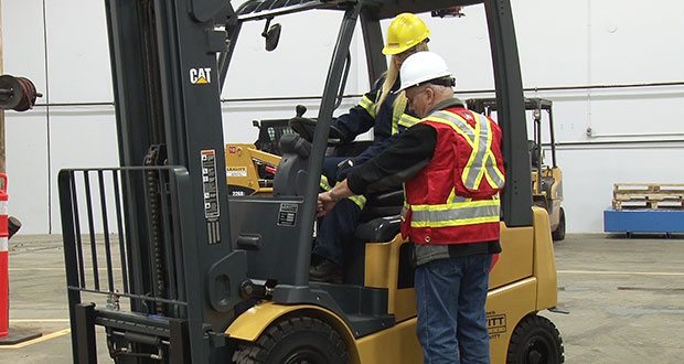 Women doing forklift certification training