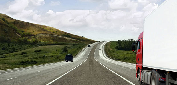 Truck driving after a pre-trip inspection was completed