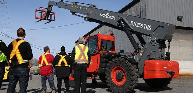 Workers doing telehandler training