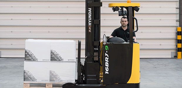 Operator training of a reach truck in a yard