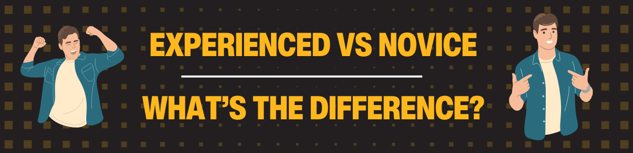 A banner for our experienced vs novice blog post